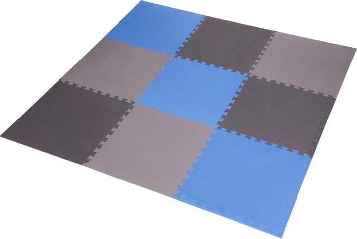 Actual product image One Folding mat for training HMS MP10, light gray-blue-dark gray, 60x60x1.0 cm, 9 parts (1 cm)