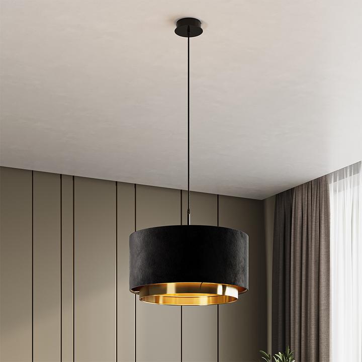 Immagine prodotto Vichy Hängeleuchter Goldamo, Schwarz/Gold (E27)