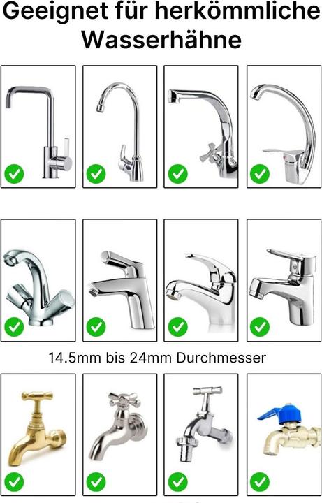 Image du produit Hermex Filtre pour robinet Purificateur d'eau du robinet Filtre à eau pour robinet de cuisine