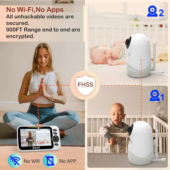 Produktbild Blemil Babyphone mit 2 Kameras (Babyphone Audio, Babyphone mit Kamera)
