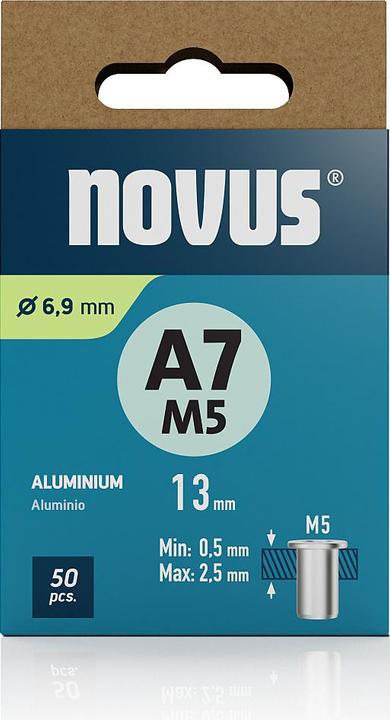 Actual product image Novus Nietmutter A7 M5, L: 11.5 mm Alu