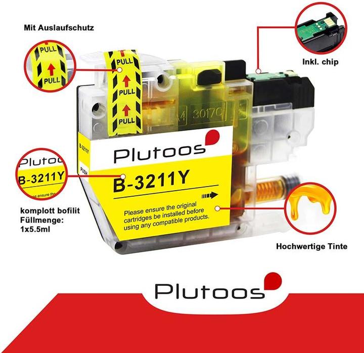 Actual product image Plutoos Brother LC-3211 cartridges XXL compatible, set of 4 colours (M, C, Y, FC)