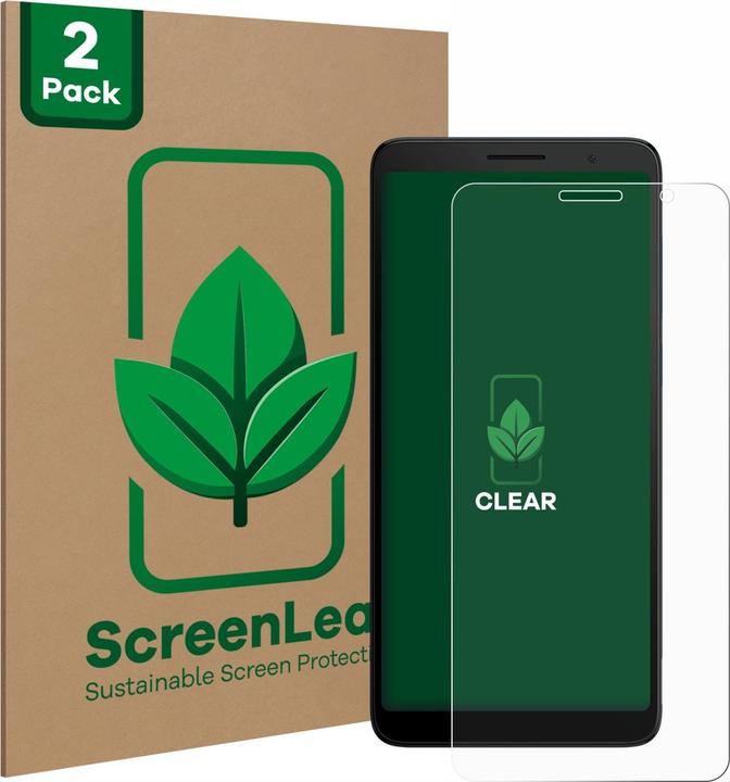 Produktbild ScreenLeaf Schutzfolie nachhaltiger Displayschutz Displayschutzfolie Folie Klar Transparent (2 Stück, HTC Desire 501)