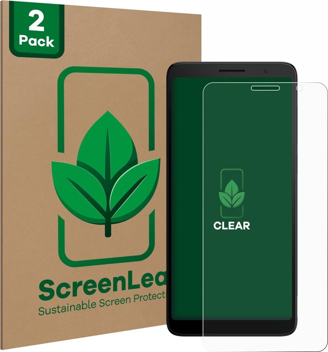 Actual product image ScreenLeaf Protective film sustainable screen protector screen protector film clear transparent (2 Piece, HTC Desire 501)