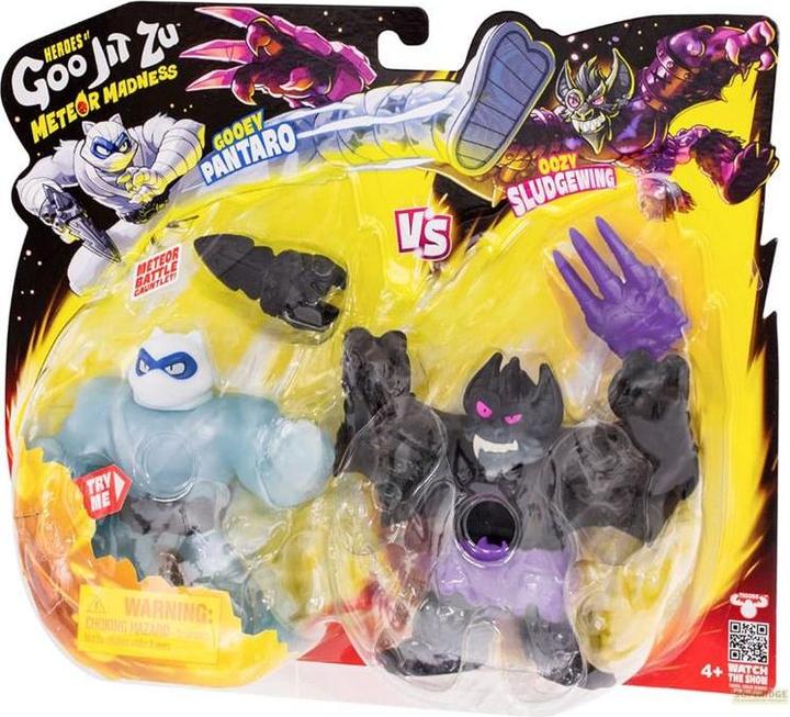 Actual product image Moose Heroes of Goo Jit Zu Meteor Madness Dehnbare Figuren 2er-Pack Pantaro vs. Sludgewing 12 cm