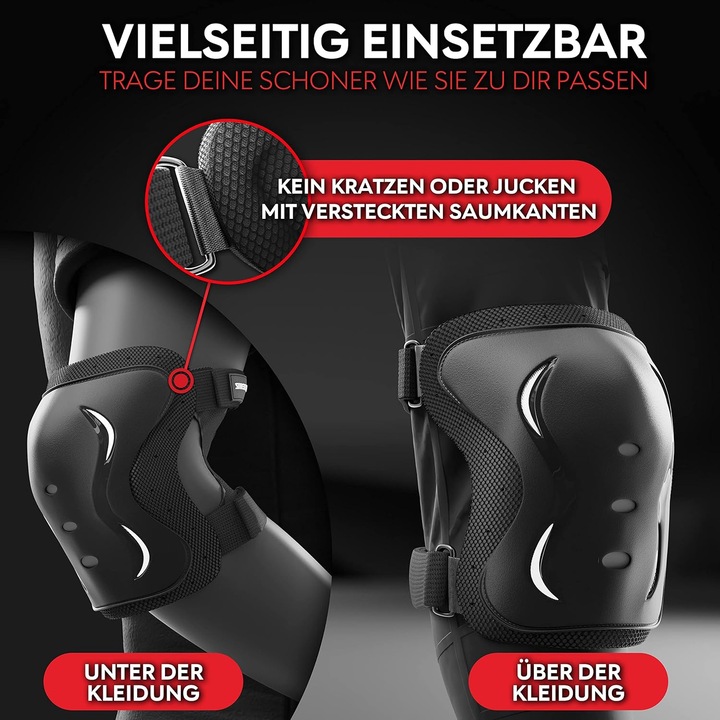 Actual product image Skatewiz Skate Protektoren Set (L, Wrist protectors, Elbow protectors, Knee pad, Pair)