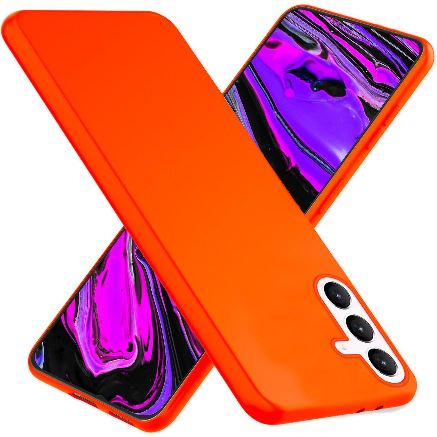 Nalia Neon Silikon Hülle (Samsung Galaxy S24+), Smartphone Hülle, Orange