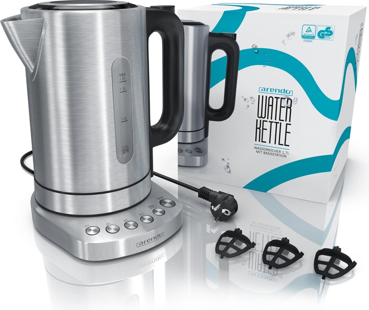 Actual product image Arendo Kettle 1.7 l, 3000 W, stainless steel, rapid boil, adjustable temperature, keep warm function (1.70 l)