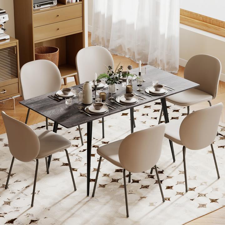 Produktbild Homcom Esstisch MDF, Stahl Grau
