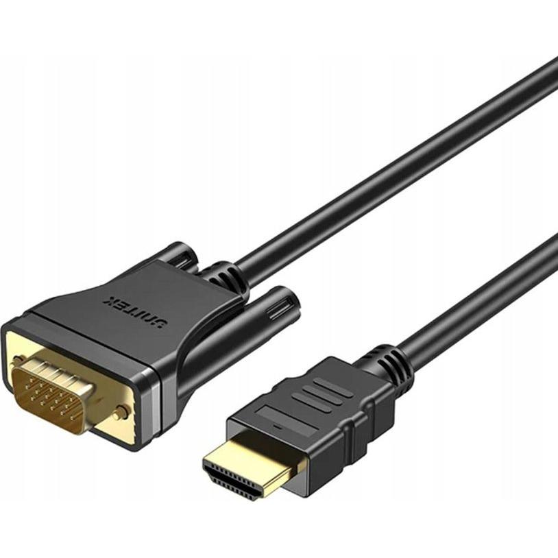 Unitek Cavo HDMI - D-Sub (VGA) 2m (V1185A01) (2 m), Cavo video, Nero