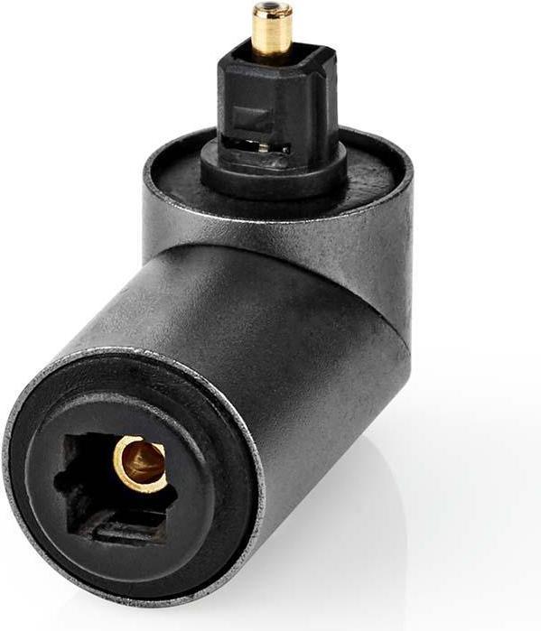 Immagine prodotto Nedis Adattatore TosLink TosLink femmina TosLink maschio angolato a 90° Alluminio Grigio canna di fucile (TOSLINK)
