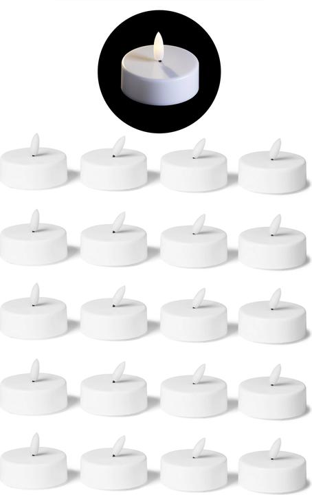 Actual product image Novaliv 20er Sparset LED Tealights large - LED candle warm white with 3D flame flickering - 5,8cm Tealights (20 x)