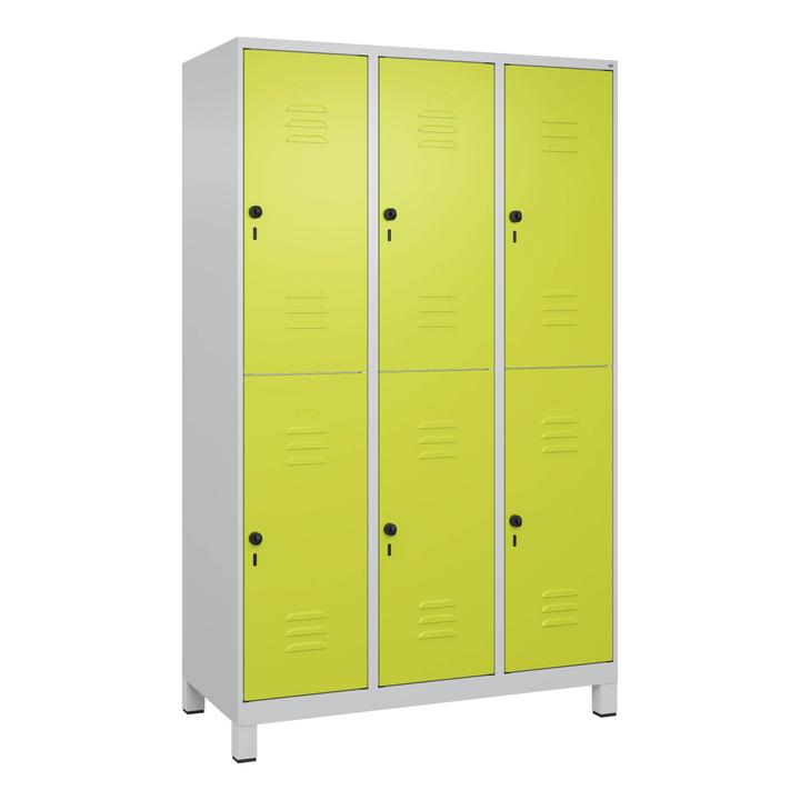 C+P Doppel-Garderobenschrank Classic Plus, Abteilbreite 40 cm, mit Füssen (120 cm, 185 cm)