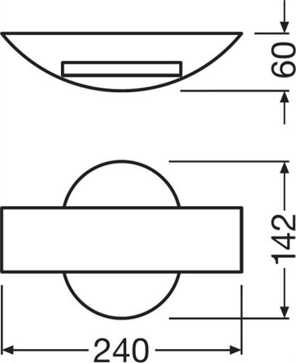 Productafbeelding Ledvance LED Gevelband 11W/3000K RD GY grijs rond gevelarmatuur met lichtuitstraling boven en onder 11W... (400 lm, IP54)