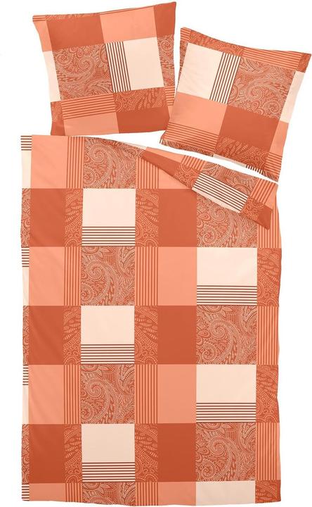 Produktbild Dormisette Feinbiber Bettwäsche Ystad orange (Bettwäsche Set, 135x200 cm + 80x80 cm)