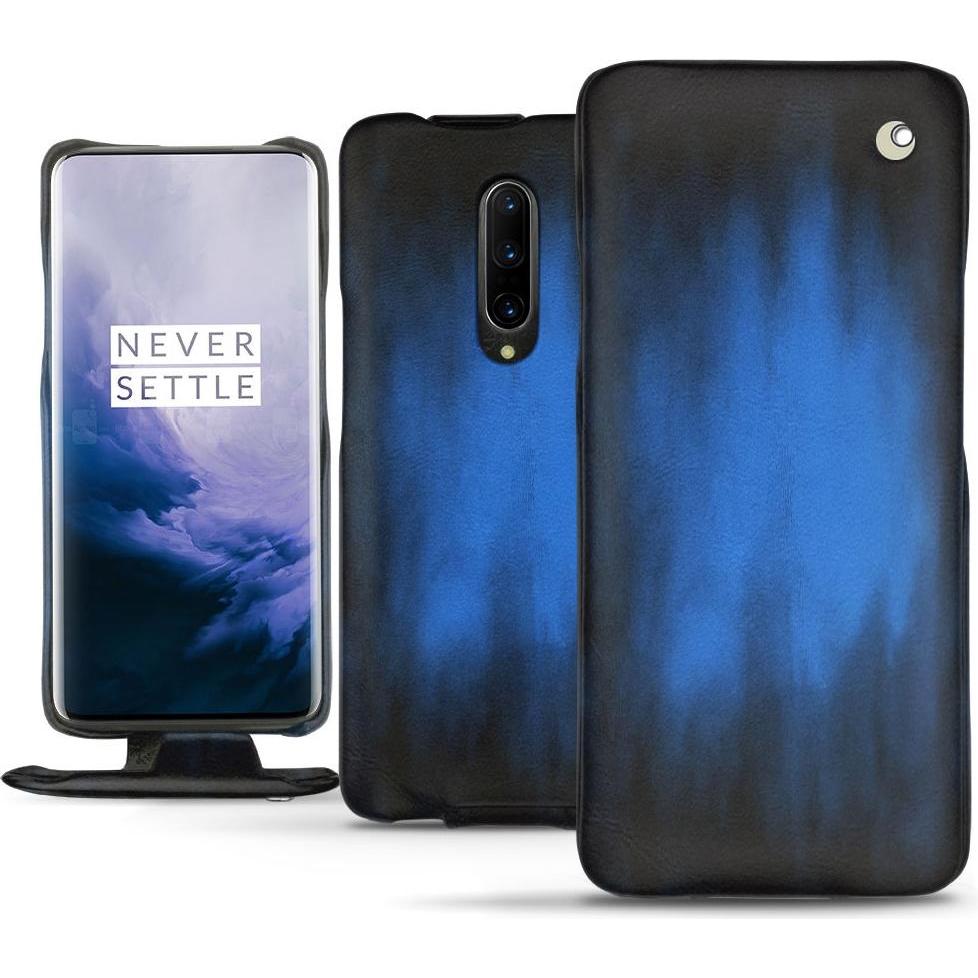Noreve Lederschutzhülle vertikal (OnePlus 7 Pro), Smartphone Hülle, Blau