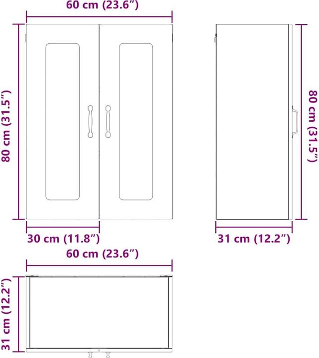 Produktbild vidaXL Küchenschrank (60 x 31 x 80 cm)
