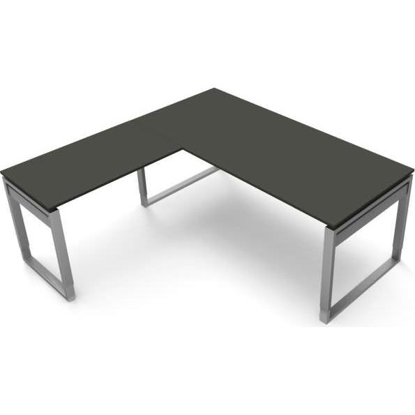 Kerkmann, Schreibtisch, Schreibtisch Form5 180 Bügel-Gestell 180x80x68-82cm / Anbau 100x60cm anthrazit