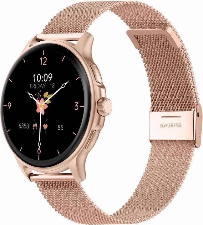 Produktbild Gravity GT12-5 Damen-Smartwatch, graues Silikonarmband + Roségold-Armband