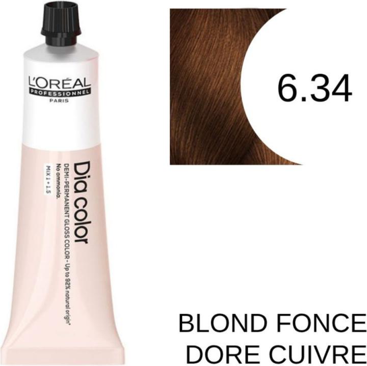 Actual product image L'Oréal Paris Loreal DIA Colour 6.34 Dark Blonde Gold Copper 60 ml (6.34 - Dark blonde gold-copper coloured)