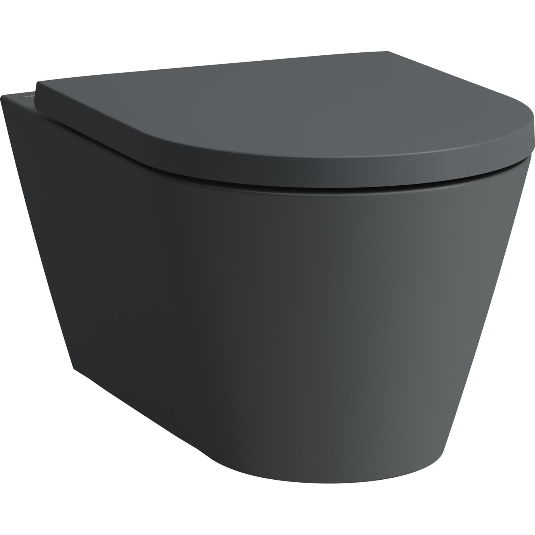 Laufen, Toilette + Bidet, Wand-WC KARTELL spülrandlos, Tiefspüler graphit matt