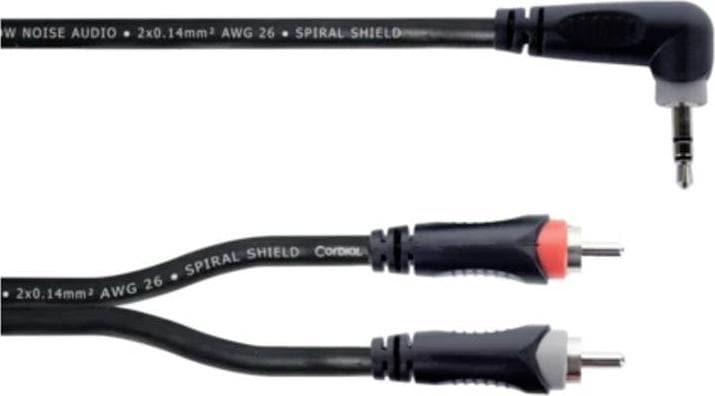 Actual product image Cordial 14860 Klinke / Cinch Audio Y-Adapter (1x Klinkenstecker 3.5 mm - 2x Cinc