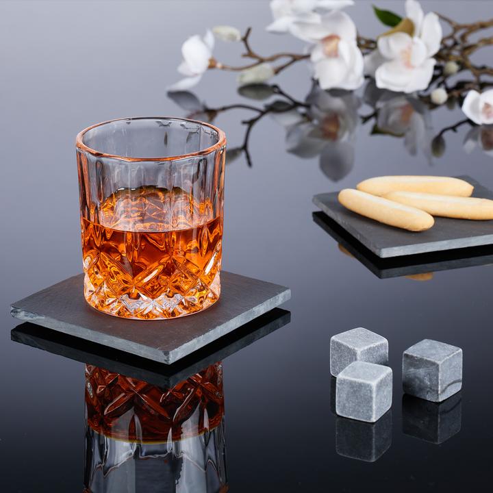 Produktbild Relaxdays 10x Schieferuntersetzer (10x, Glasuntersetzer)