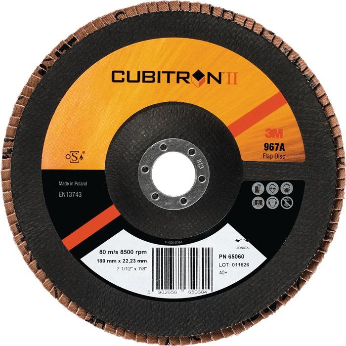 Actual product image 3M Flap disc Cubitron™ II 967A Ø 125 mm grit 60+ conical INOX ceramic grain CO (60+)