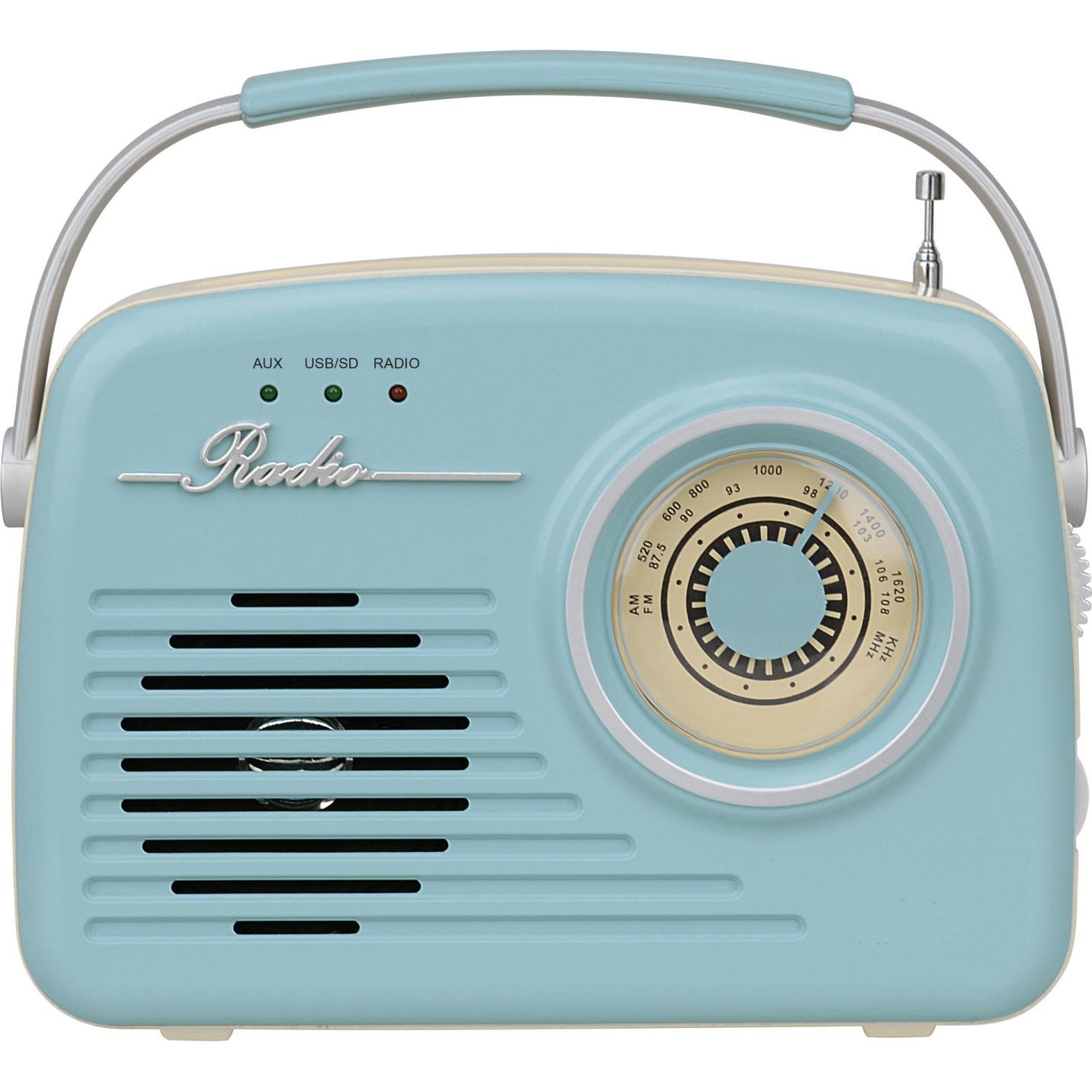 INNE Altoparlante Bluetooth Setty con radio Retro P350 blu, Altoparlante Bluetooth, Blu