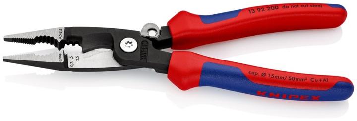 Productafbeelding Knipex Elektrische installatietang DIN ISO 5746 L.200mm met openingsveer zwart atram. Hoofdpol. 2comp... (200 mm)