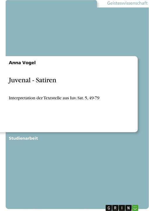 Produktbild Juvenal - Satiren (Deutsch, 2010)
