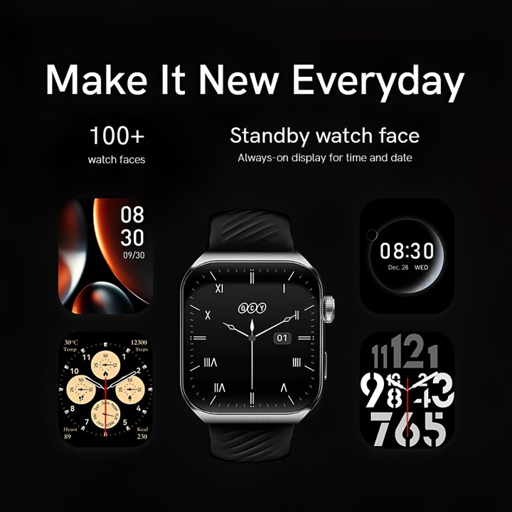 Actual product image QCY GS2 S5 smartwatch (black) (3 mm)