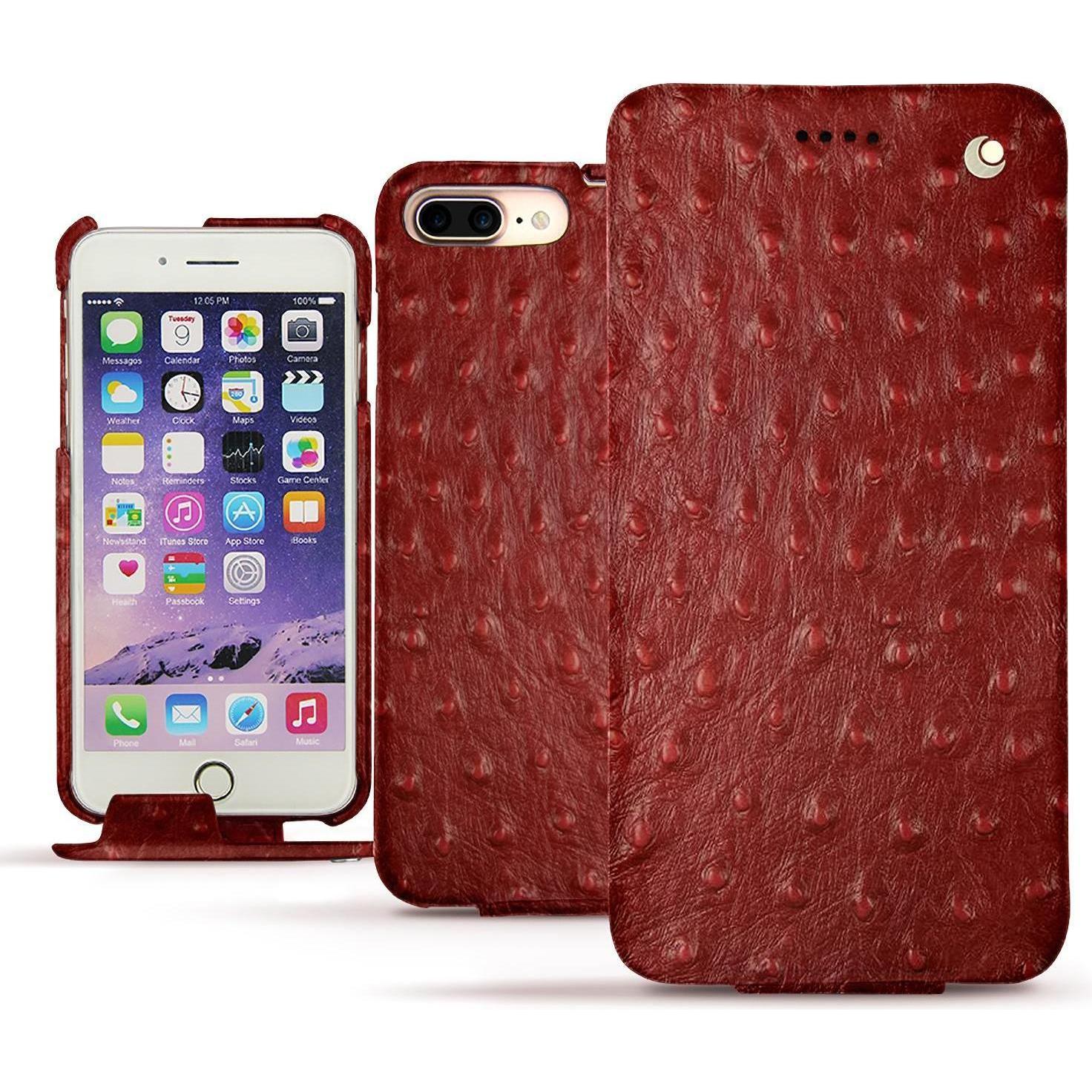 Noreve Lederschutzhülle vertikal (Apple iPhone 7 Plus), Smartphone Hülle, Blau