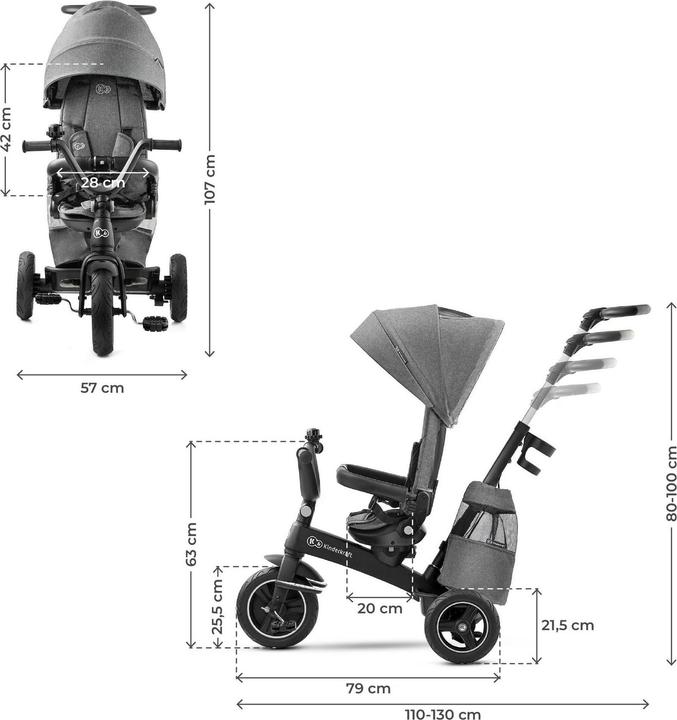 Actual product image KinderKraft EasyTwist Platinum grey