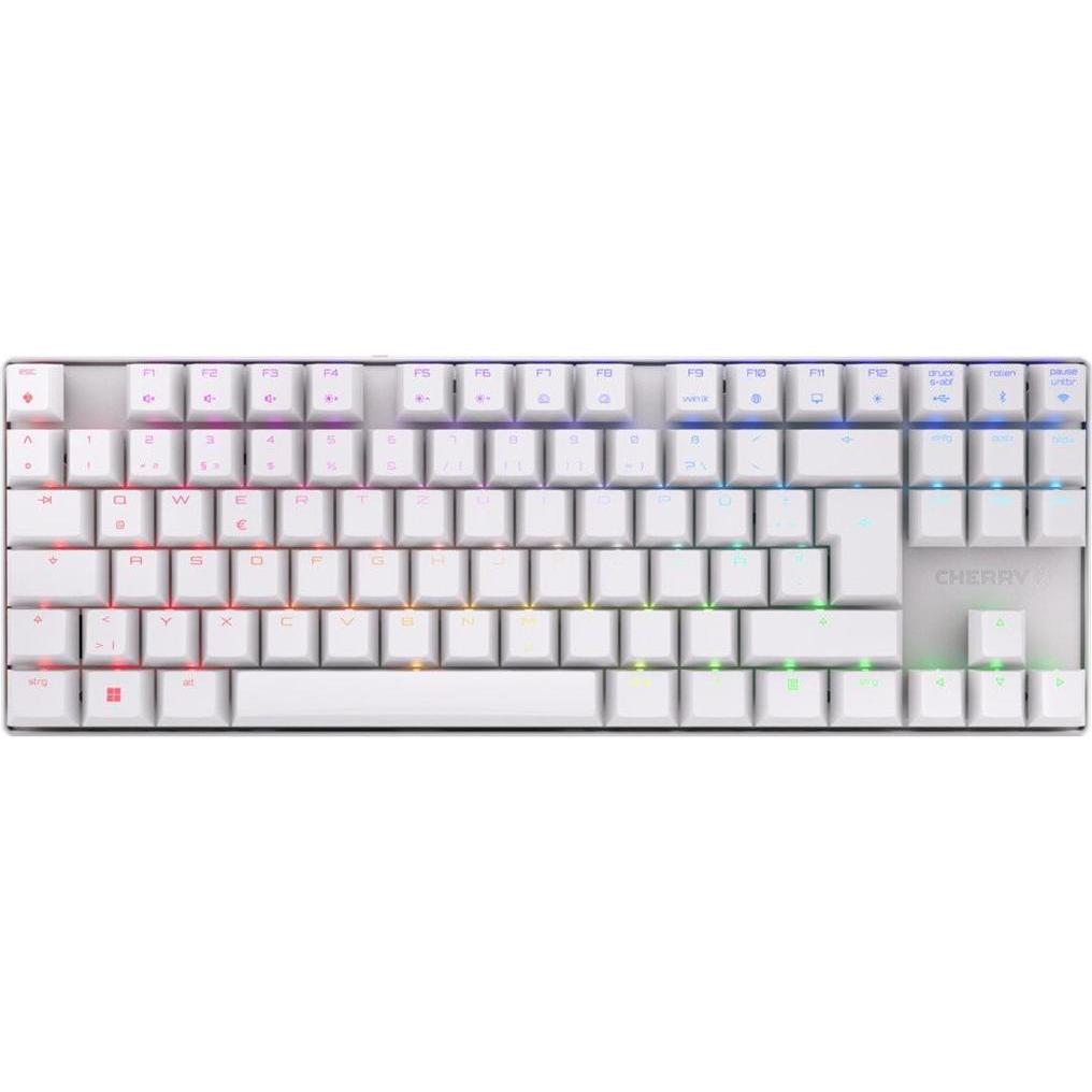 CHERRY xtrfy MX 8.2 (DE, Kabellos, Kabelgebunden), Tastatur, Weiss