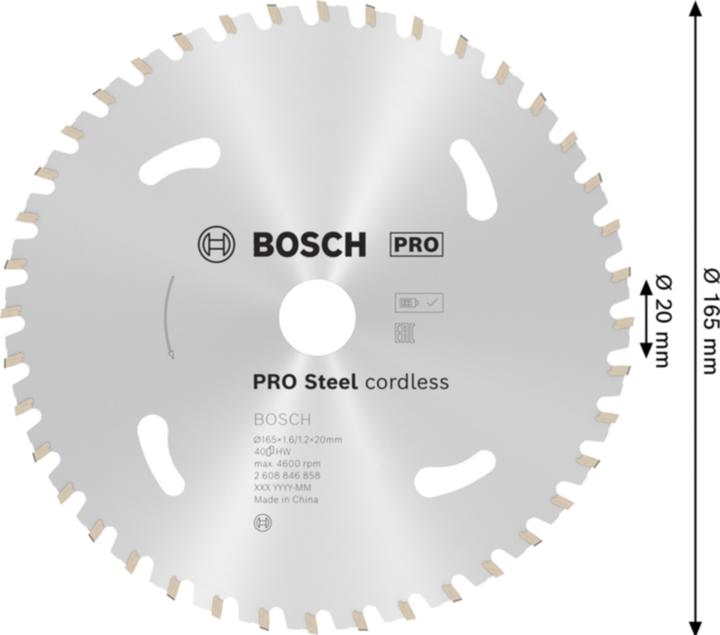 Graphite PRO Steel cordless Kreissägeblatt, 165 x 1,6 x 20 mm