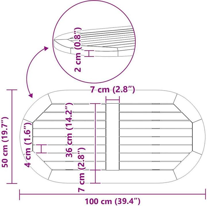 Produktbild vidaXL Tischplatte (100 x 50 cm)