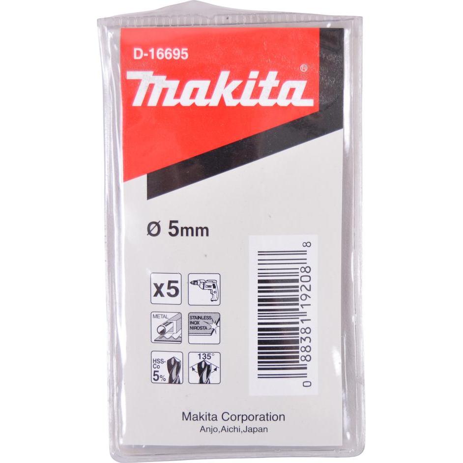 Thumbnail - Makita, Bohrereinsatz, Bohrer HSS-CO 5.0x86mm 5Stk (5.0 Millimeter)