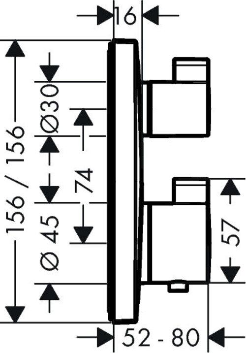 Actual product image hansgrohe Ecostat Square thermostat concealed for 2 consumers (polished gold optic)