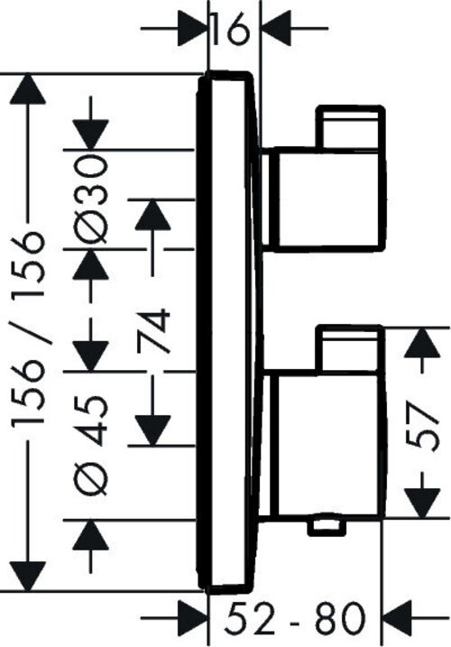 Produktbild hansgrohe Ecostat Square Thermostat Unterputz für 2 Verbraucher (polished gold optic)