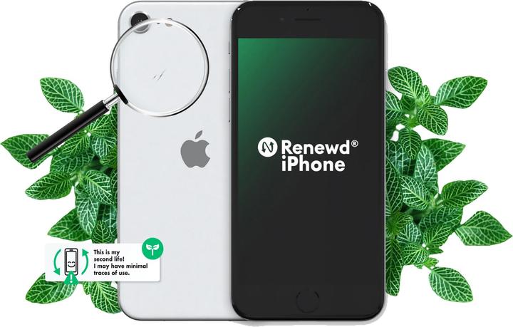 Actual product image Renewd iPhone SE 2020 (64 GB, White, 4.70", 12 Mpx, SIM + eSIM, A / Like new)