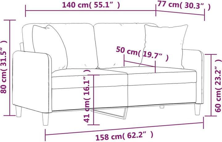 Produktbild vidaXL 2-Sitzer-Sofa (2-Sitzer)