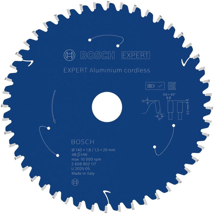 Actual product image Bosch Professional Zubehör EXPERT Aluminium Kreissägeblatt, 140x20 mm, T48