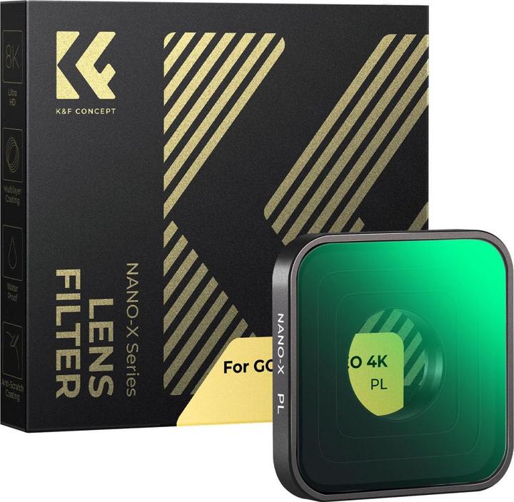 Actual product image K&F Concept CPL Filter, Anti-Scratch on One Side, with 3pcs Cleaning Cloth, For GOPRO Hero 4K