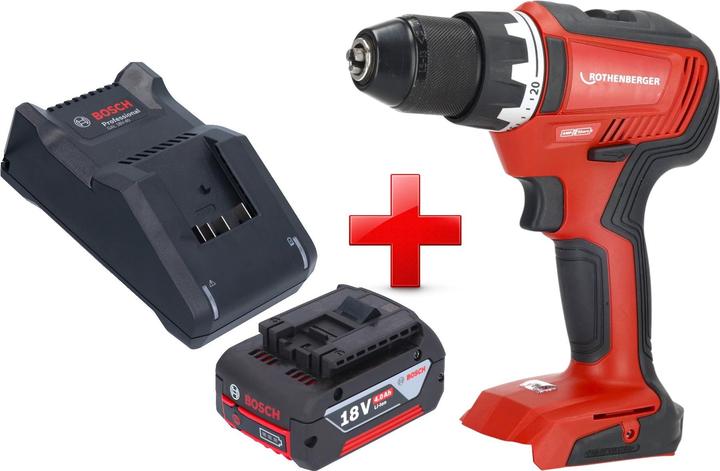 Produktbild Rothenberger RO DD55 Akku Bohrschrauber 18 V 55 Nm Brushless AMPShare + 1x Akku 4,0 Ah + Ladegerät