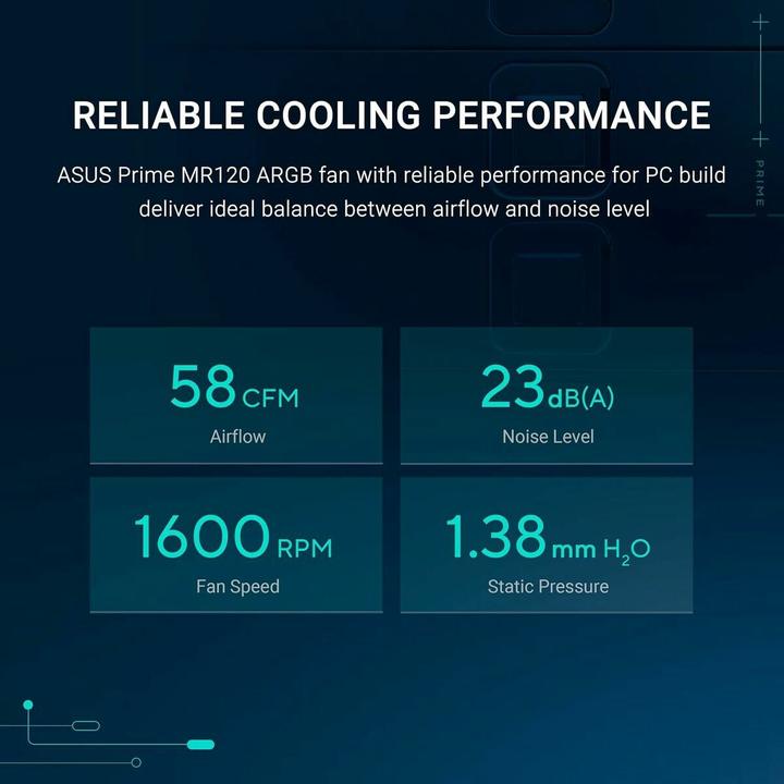 Produktbild ASUS Prime MR120 ARGB Reverse Fan - Triple Pack (120 mm, 3 x)