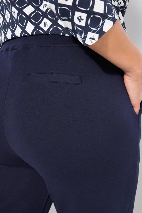 Produktbild Ulla Popken Hose, Punto di Roma, konisches Bein, Biese, Elastikbund (50)