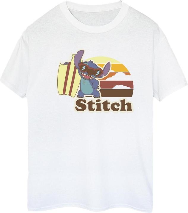 Actual product image Disney Womens/Ladies Lilo And Stitch Bitten Surfboard Cotton Boyfriend T-Shirt (XL)