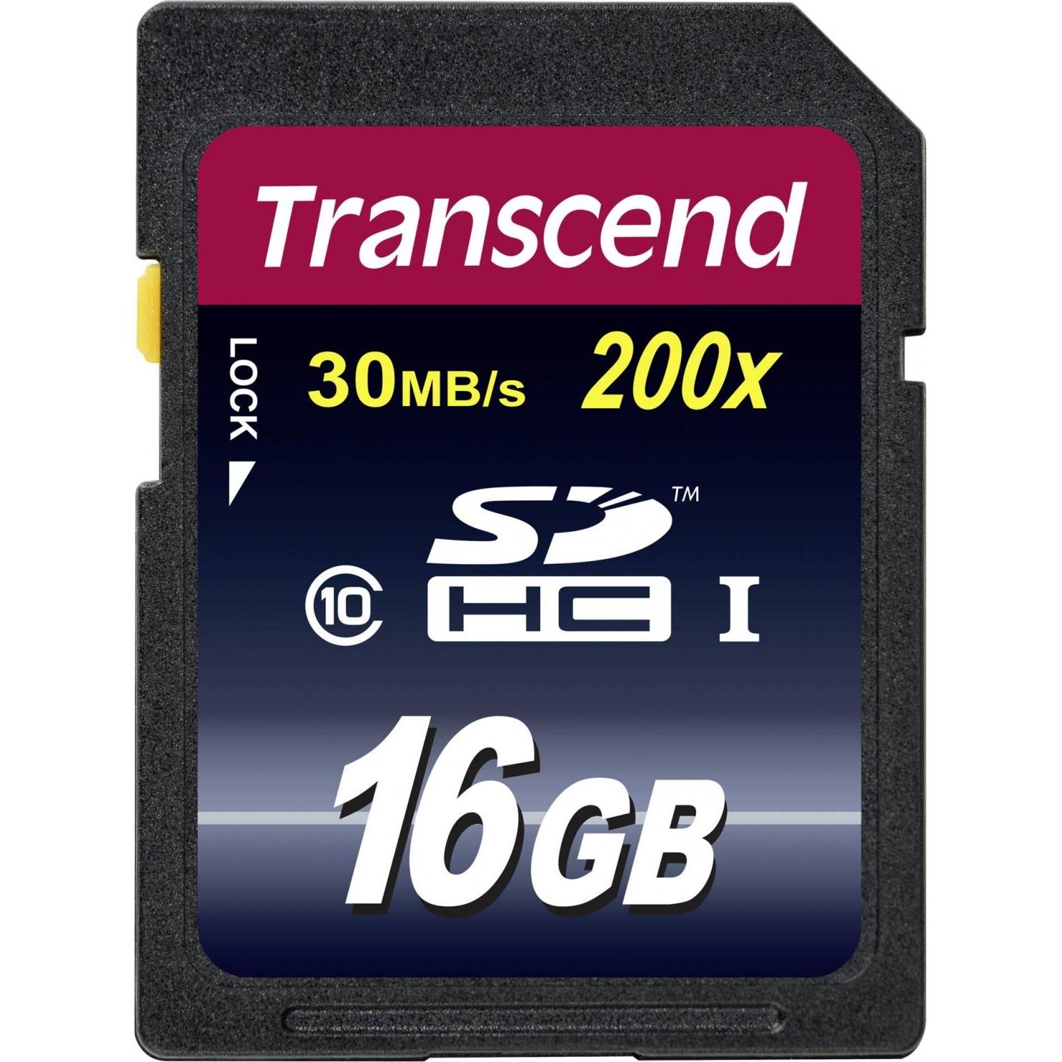 Transcend SDHC 200x (16 GB, SDHC, U1, UHS-I), Speicherkarte, Blau
