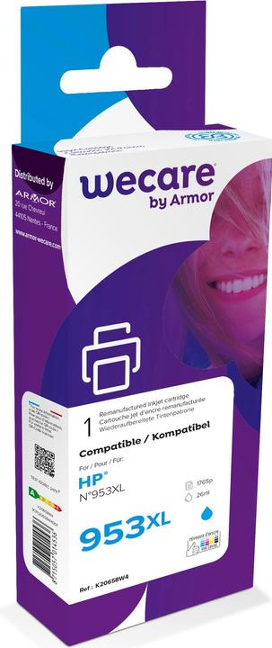 Produktbild Wecare Tinte 953XL rebuilt cyan F6U16AE zu HP OJ Pro 8710 26ml (C)